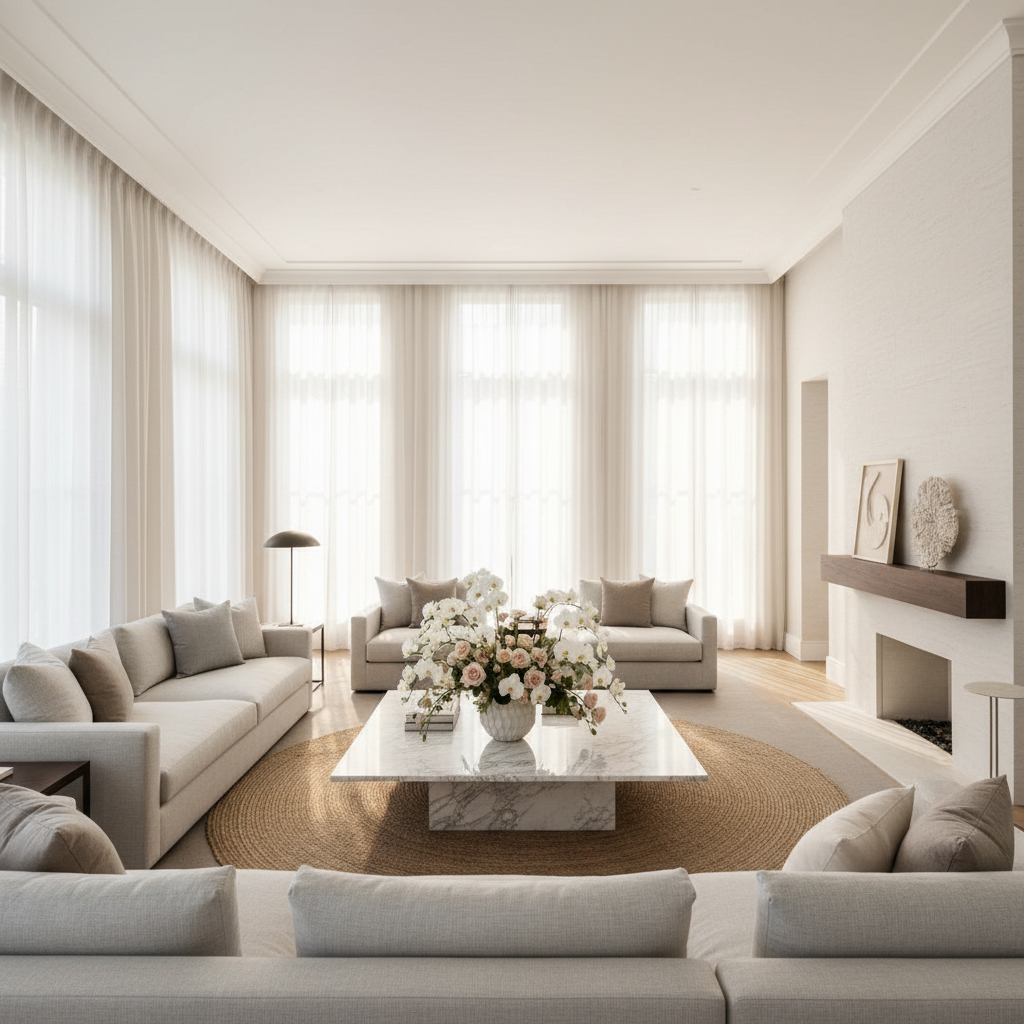 Salón de lujo con iluminación natural